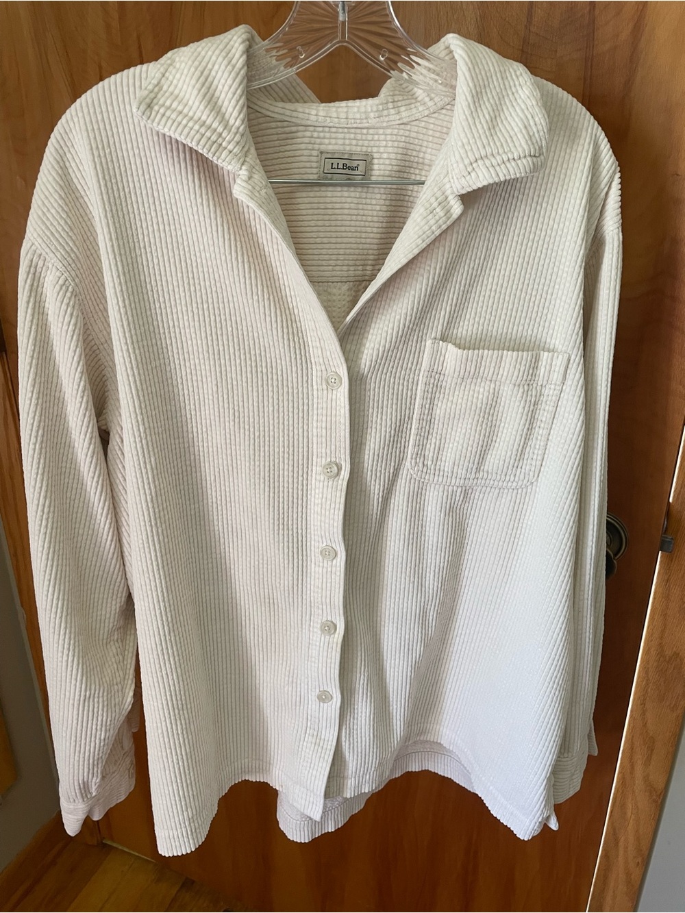 L.L. Bean Women’s Cream Corduroy Button-Front Shirt